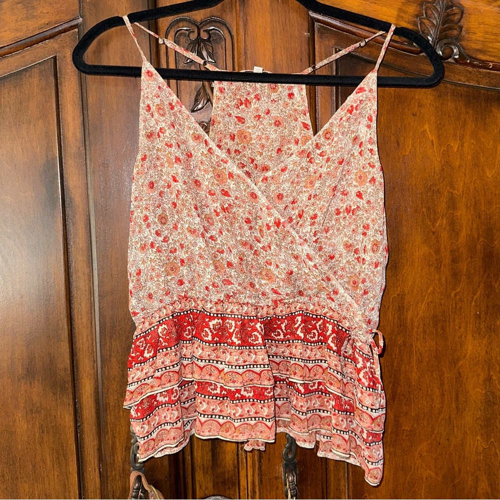 Joie Floral Ruffle Peplum Tank Top